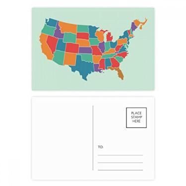 Imagem de Conjunto de cartão postal com padrão dos Estados Unidos de aniversário, cartão de agradecimento