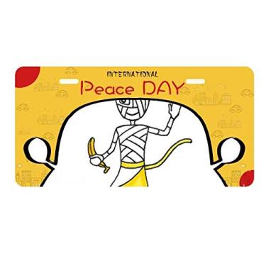 Imagem de DIYthinker Egypt Mummy Horus chapéu de macaco placa placa etiqueta decoração carro dia da paz