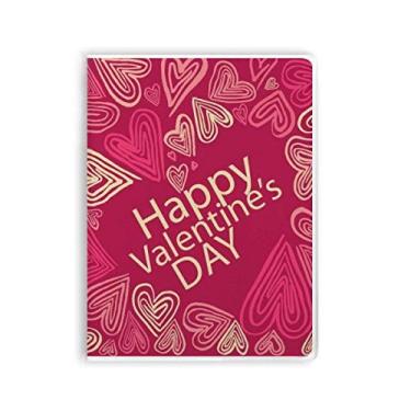 Imagem de Diário de capa macia Happy Valentine's Day para caderno de coração rosa