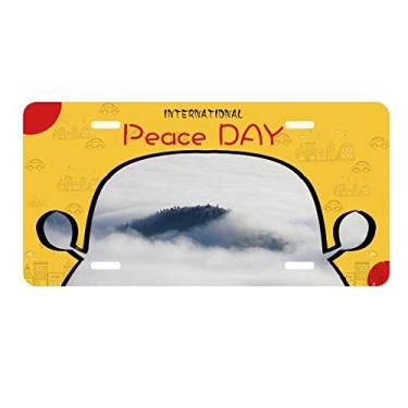 Imagem de DIYthinker Clouds Fog Sky Mountain Nature Forest Placa de carro Decoração Dia da Paz