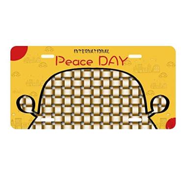 Imagem de DIYthinker Tecido de malha de linho marrom placa de carro decoração Dia da Paz