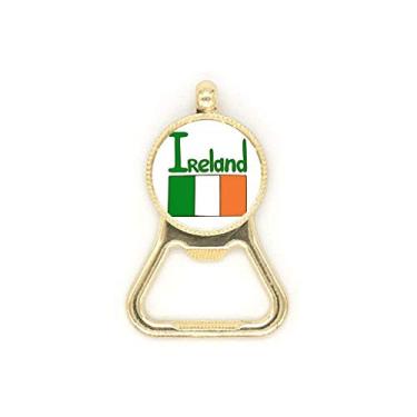 Imagem de Chaveiro de aço inoxidável com estampa verde da bandeira nacional da Irlanda