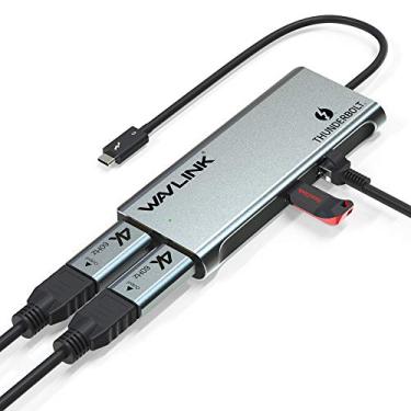 Imagem de WAVLINK Thunderbolt 3 Dual 4K Docking Station | Adaptador Dual DisplayPort/HDMI Thunderbolt 5K @ 60Hz | 5Gbps USB 3.0 Tipo A e Gigabit Ethernet para MacOS e laptop Windows…