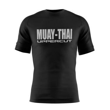 Imagem de Camisa Dry Fit Uppercut Muay Thai Horizontal Adulto unissex, Preta e branca, P