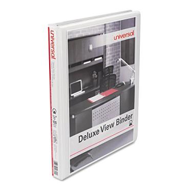 Imagem de Universal Fichário redondo Deluxe 20702, capacidade de 1/2 polegada, 21 x 28, branco