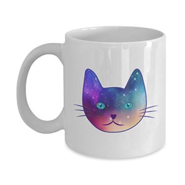 Imagem de Caneca de gato psicodélico - Caneca de gato psicodélico - Caneca de café de cacau quente divertido - Ideia de presente de aniversário de Natal