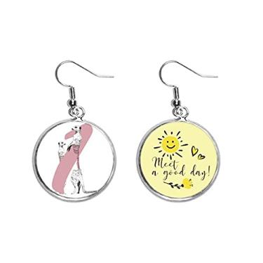 Imagem de Brincos de raposa com estampa de animais de carne, ossos e flor de sol