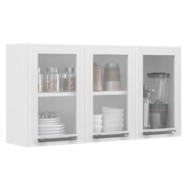Imagem de Armário Cozinha Aéreo Itatiaia Aço 3 Portas Florença Branco