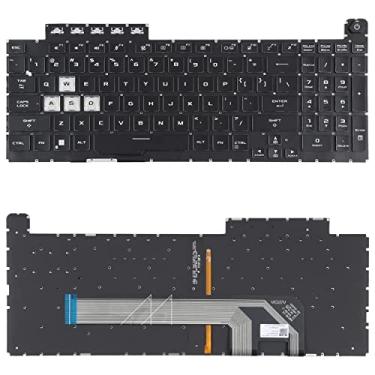 Imagem de Yuchao Teclados de substituição Para o teclado ASUS TUF GAMING F15 FX506 FA506 US Versão com luz de fundo Acessórios para computador