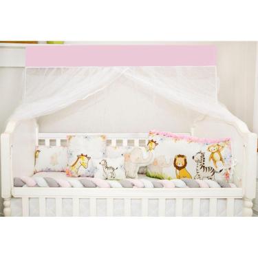 Imagem de Kit Berço Americano 10 Peças Safari Rosa Menina Exclusivo