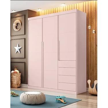 Imagem de Roupeiro 3 Portas e 4 Gavetas Pérola Rosê - Phoenix Baby