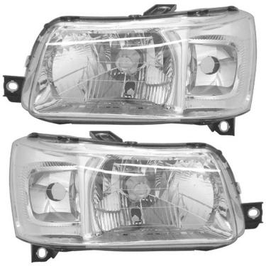 Imagem de Par Farol Uno Mille Fiorino 2005 a 2012 Máscara Metalizada
