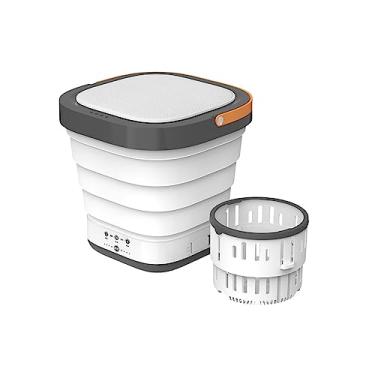 Imagem de Poderosa máquina de lavar portátil pequena máquina de lavar dobrável F2 portátil mini máquina de lavar roupa elétrica barril dobrável (cor: cinza F2)