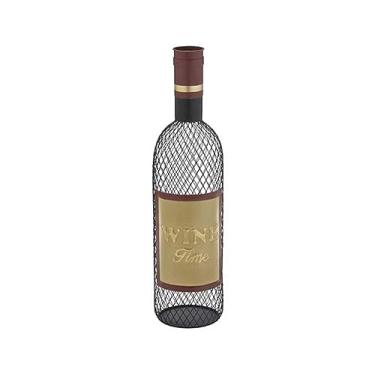 Imagem de Porta Rolha de Vinho Decorativa Garrafa em Metal 39cm