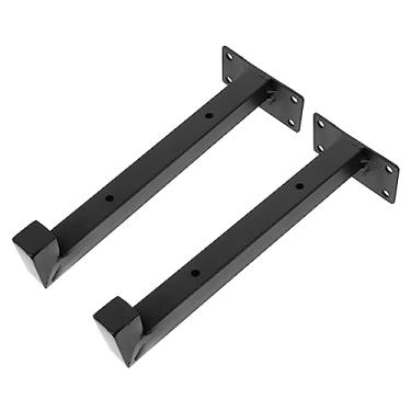 Imagem de RUNROTOO 2 peças de prateleira de parede decorativa para serviço pesado, prateleiras decorativas, suporte de prateleira de parede DIY suporte flutuante suporte de parede engrossar tubo quadrado montagem na parede divisória ferro