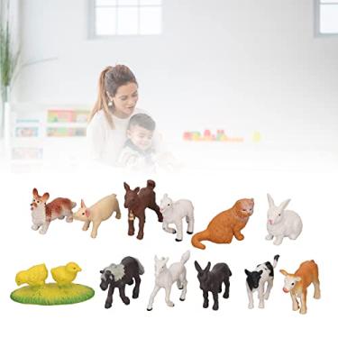 Imagem de 12 Peças Brinquedos De Figuras De Animais De Fazenda, Estátuas De Animais De Fazenda, Brinquedos Educativos De Animais De Fazenda De Simulação, Cavalo Ovelha Porco Vaca Gato Cachorro Pintinho Pato Coe