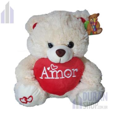 Imagem de Urso Pelúcia Com Coração Amor 33cm Lindo Presente - Fizzy