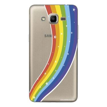 Imagem de Capa Case Capinha Samsung Galaxy Gran Prime G530 Arco Iris Estrelinhas