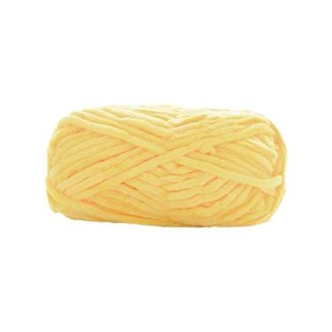 Imagem de Dynwave Fio grosso fio volumoso crochê 80m super volumoso fio de lã gigante mão tricô fio mão tricô para travesseiro tapete fazendo suéteres, amarelo