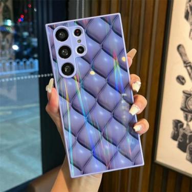 Imagem de Capa de acrílico revestida Aurora para Samsung Galaxy S23 Ultra S22 S21 Plus S20 FE A52 A12 A72 A54 A32 A71 A51 A13 A50 Capa colorida, roxa, para Samsung A74