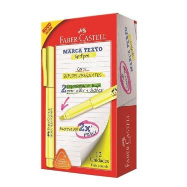 Imagem de Marca Texto Faber Castell Amarelo - Embalagem com 12 Unidades