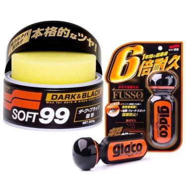 Imagem de Cera de Carnaúba Soft 99 Dark Black 300g + Cristalizador de Vidros Ultra Glaco Fusso 70ml