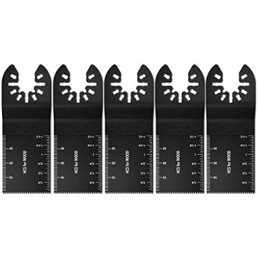 Imagem de QENWKXZ Lâminas multiferramentas de serra oscilante, mistura de aço de alto carbono, acessórios de ferramentas oscilantes de liberação rápida, kit universal profissional de lâminas de corte rápido