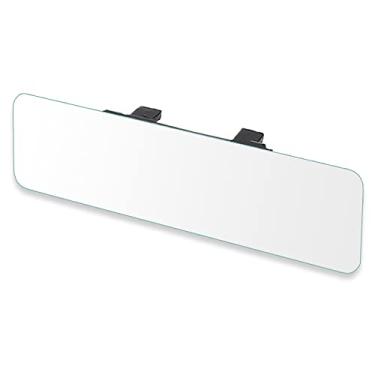 Imagem de SkycropHD Espelho retrovisor sem moldura, interior panorâmico, amplo angular, elimina pontos cegos para carro, SUV e caminhão, plano, 30 cm (branco)