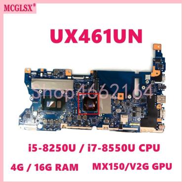 Imagem de Laptop Mainboard para Asus Zenbook  UX461U  i5  i7-8th CPU  MX150-V2G  GPU  4G  16G RAM  UX461U