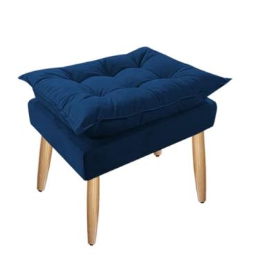 Imagem de Puff Decorativo Opalla Retangular Azul Marinho Bela Móveis