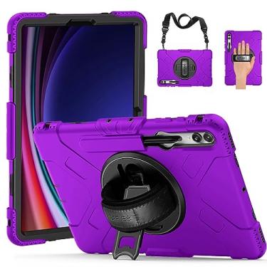 Imagem de SUPFIVES Capa para Samsung Galaxy Tab S10 Plus 12,4 polegadas 2024: Capa para Tab S9 Plus 12,4 com protetor de tela/suporte para S-caneta/alça/suporte giratório/alça de ombro - preta