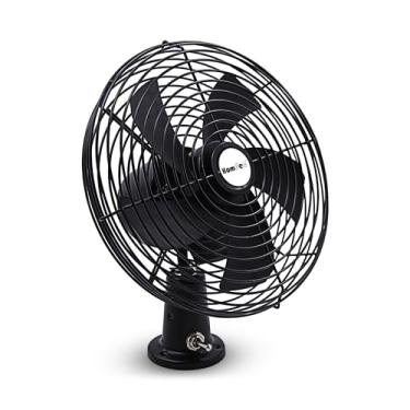 Imagem de Homdec Ventilador de resfriamento RV de 12 V com interruptor de 2 velocidades, ventilador de metal preto resistente de 21 cm, ventilador de carro de 12 volts, uso para automóvel, caminhão, trailer,