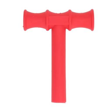 Imagem de Tubo Mastigável Vermelho, Tubo de Mastigação Em Forma de T, Ferramenta de Motor Oral TPR para Treinamento de Fala, Brinquedos de Mastigação Sensoriais para Crianças Autistas