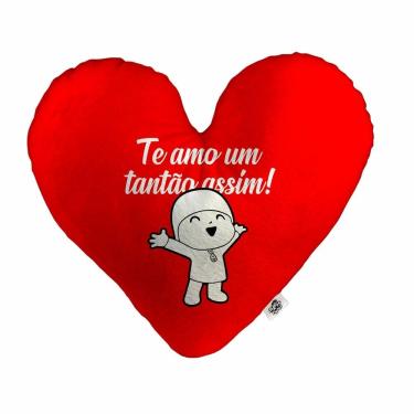 Imagem de Almofada Coração Pelúcia Te Amo um Tantão Assim Namorados Tamanho:P