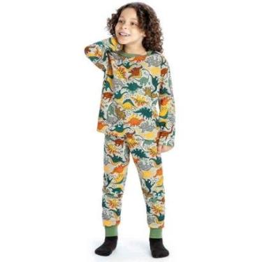 Imagem de Pijama Brilha Menino No Mundo Dos Dinossauro Elian-Masculino