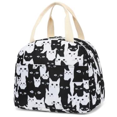 Imagem de Lancheira para gatos para mulheres e meninas, lancheira isolada, reutilizável, lancheira para crianças, adultos, escola, trabalho, piquenique, viagem