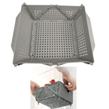 Imagem de Cesta Secar Frutas Verduras Vegetais Dobravel Porta Objetos Organizador Cozinha Armario Estante Fruteira Mesa Sala Decoraçao Lava Drenagem