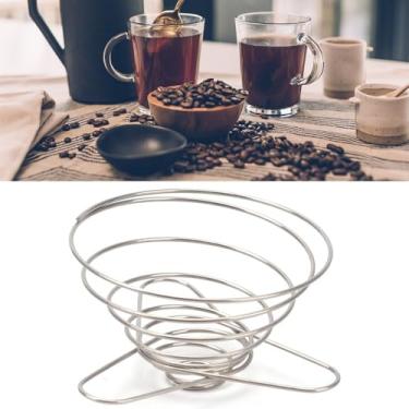 Imagem de VANANA Suporte de filtro de café dobrável, 1 a 2 xícaras, filtro de cone de café reutilizável de aço inoxidável dobrável, compacto, portátil, para escritório, casa, viagem, piquenique, acampamento