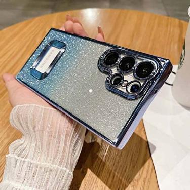 Imagem de Capa de telefone Gradient Glitter Bling para Samsung Galaxy S23 S22 Ultra Plus S20FE S21FE M53 M33 M51 M12 M23 A73 5G M10 A7 Capa mole, azul, para Galaxy Note 10 Plus