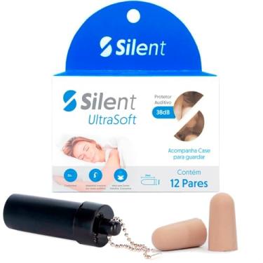 Imagem de Protetor Auricular Silent Earplug 12 Pares Ultra mais alto de 38 dB, protetores auriculares confortáveis para dormir, ronco, viagem, shows, estudar, ruído alto (Bege)