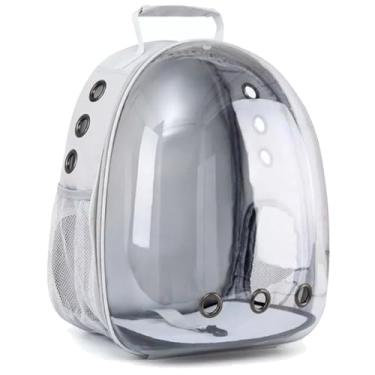 Imagem de Mochila De Transporte Pet Visão 360 Panoramica Gato Cão Cor Cinza