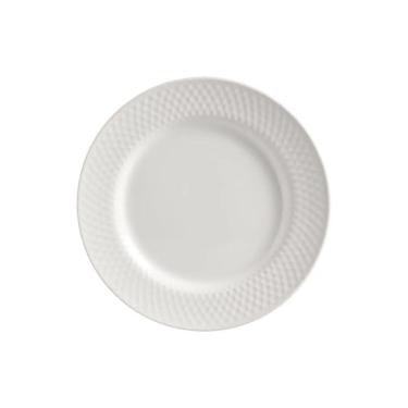 Imagem de Conjunto 6 Pratos Sobremesa 21cm Split White Detalhe em Relevo Cerâmica Alleanza