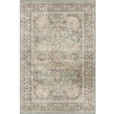 Imagem de Fortsea Tapete de Área 2x3 Vintage Tapete de Entrada Verde Retrô Lavável Antiderrapante