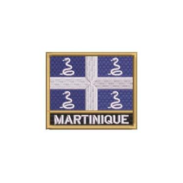 Imagem de BP0431N-001 Bandeira Ilha Martinica Patch Bordado 7,5×6,3cm (D-Arquivo Matriz para bordar)