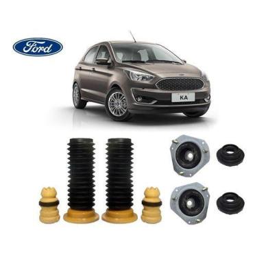 Imagem de Par Kit Do Amortecedor Batente Coxim Rolamento Coifa Dianteiro Ford No