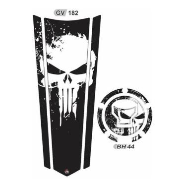 Imagem de Adesivo Resinado Gravata Cg160 Titan Justiceiro Com Bocal - Resitank