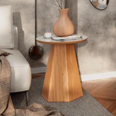 Imagem de Mesa de Canto Redonda para Sala em MDF 50 cm Dalla Costa - Pradel SE, 