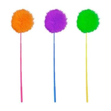 Imagem de Brinquedo Napi Vara Bola Pompom para Gatos - Cores Sortidas