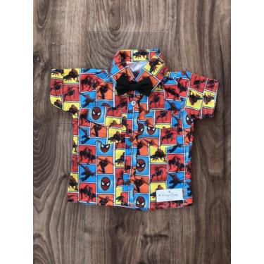 Imagem de Camisa Aranha Infantil Spider Social HQ + Gravata - DANY E DANY, 1, Az