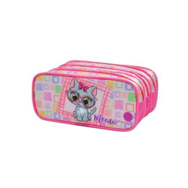 Imagem de Estojo Escolar Triplo Cat Fashion Estojos Kids